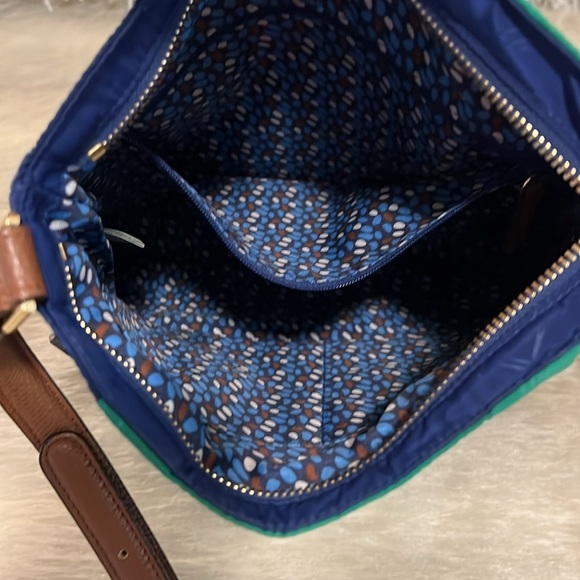 VERA BRADLEY Sky Clover Preppy Poly Molly Crossbody Bag Navy Green Repellant - Picture 11 of 12